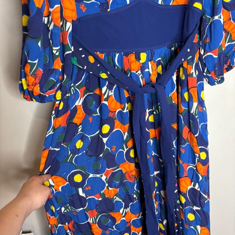 NWT Staud Affogato V-Neck Puff Sleeve Maxi Dress - Picture 7 of 13